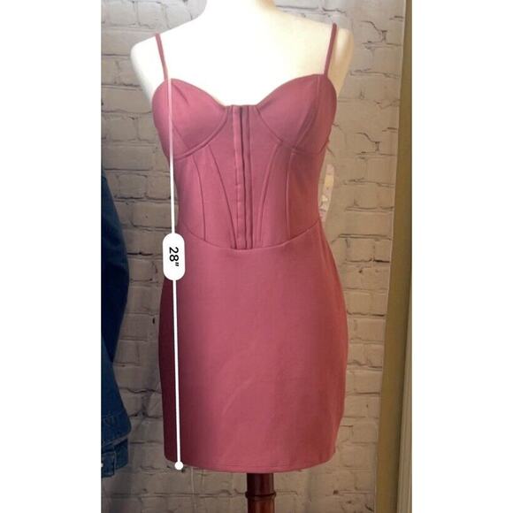 Women's Sleeveless Corset Mini Knit Bodycon Dress - Wild Fable Maroon M NWT - Picture 7 of 7